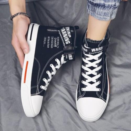 Mens Shoes New Casual Trendy Shoes Men Canvas Board Shoes Summer All-match High-top Student Cloth Shoes