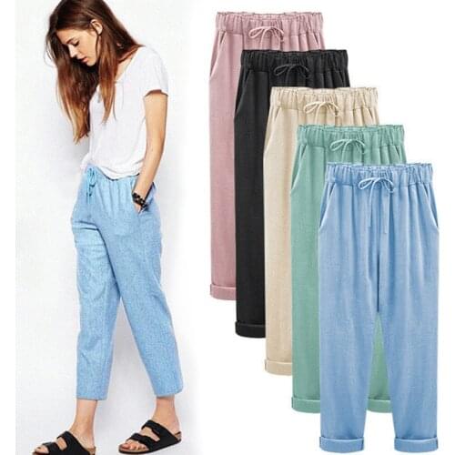 Женские льняные брюки Naiveroo China At AliExpress