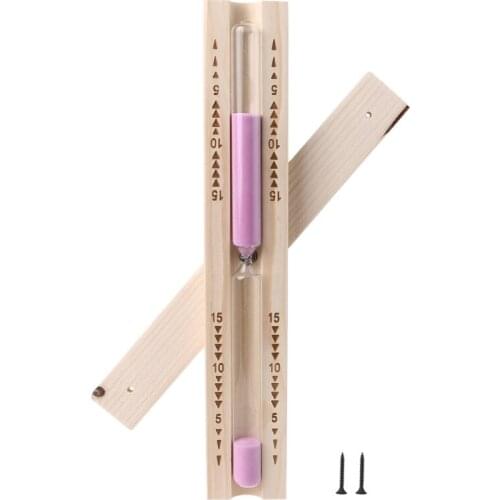 Wall-Mounted Rotating Sauna Sand Timer-15 Minutes Thermo Wood Sand Color Pink