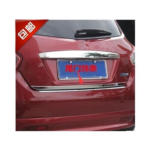 For Nissan Tiida 2011-2018 Tailgate Rear Door Bottom Cover Molding Trim Stainless Steel back door trim car Accessories