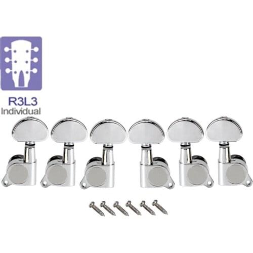NEW Set of Chrome Guitar Machine Heads 3L3R Tuning Pegs Keys Tuners Gear Ratio 15:1 for Acoustic Electric Guitar