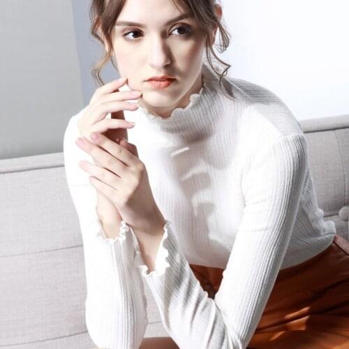 Autumn Girls Cute White Sweaters Women Knitted Turtleneck Knitwear Female Slim Office Pullover Ladies Tops Large Size 2xl 3xl