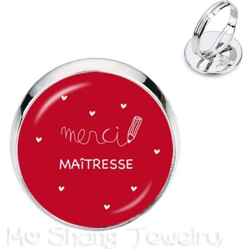 Teachers Day Gifts Fashion Super Maitresse Adjustable Ring For Women Charm Merci Maitresse Jewlery
