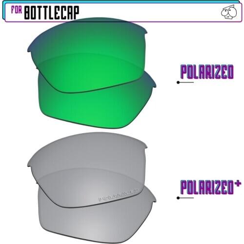 EZReplace Polarized Replacement Lenses for - Oakley Bottlecap Sunglasses - SilverP Plus-Green P
