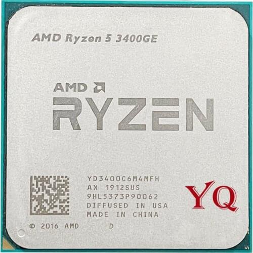 AMD Ryzen 5 3400GE R5 3400GE 3.3 GHz Quad-Core Eight-Thread 35W CPU Processor YD3400C6M4MFH Socket AM4
