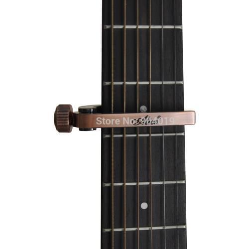 Alice A007J Adjustable elasticity Aluminum Alloy Padded Acoustic Guitar Capo Red Bronze