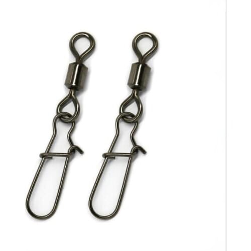 10-100pcs/ Set Fishing Connector Swivels Pin Bearing Rolling Swivel 5# 6# 7# 8# 10# 12# Stainless Steel Interlock Snap Fishhook