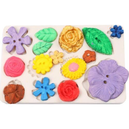 Silicone Fondant Mold Embossing Cake Decorating Lace Flower Ribbon Button Mold For Sugarcraft Fondant GumpasteChocolate Mold