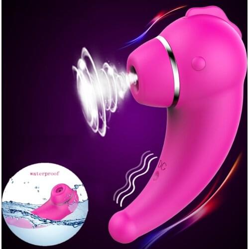 BDSM Silicone Vacuum Licking Vibrator Sex Toys Vagina Clit Stimulator Vibrating Dildo Oral Sex Masturbation Nipple Sex Toys