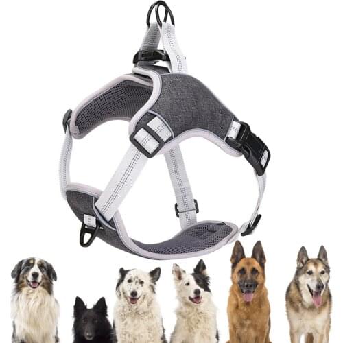 Legendog Reflective Nylon Pet Dog Harness Dog Padded Vest Adjustable Chest Strap Safety For Pet Walking Vest