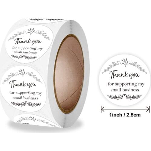 50-500pcs Thank You Stickers Labels Seals Thank You for Supporting My Small Business Stickers Roll Round Kraft Labels For Shop