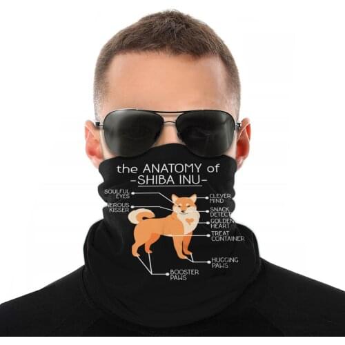 Anatomy Of A Shiba Inu Magic Scarf Neck Face Mask Halloween mask Tube Scarf Tubular Bandanas Polyester Headband Biking Hiking