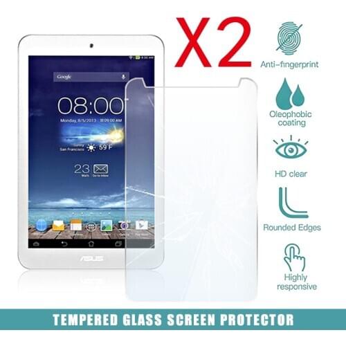2Pcs Tablet Tempered Glass Screen Protector Cover for Asus Memo Pad 8 ME180A Anti-Scratch Anti-Screen Breakage HD Tempered Film
