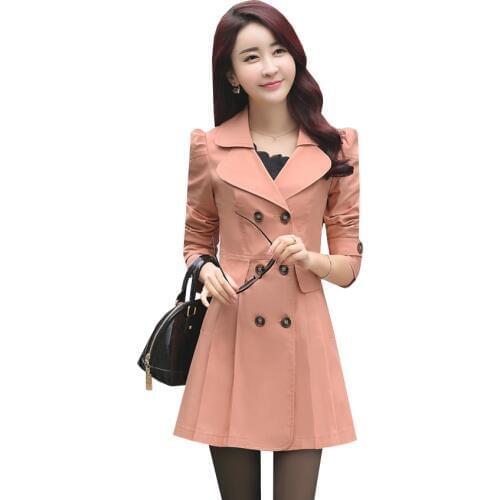 Sanishroly 2019 New Spring Autumn Women Jacket Slim Casual Midi Long Coat Female Long Sleeve Windbreaker Outwears Tops SE457