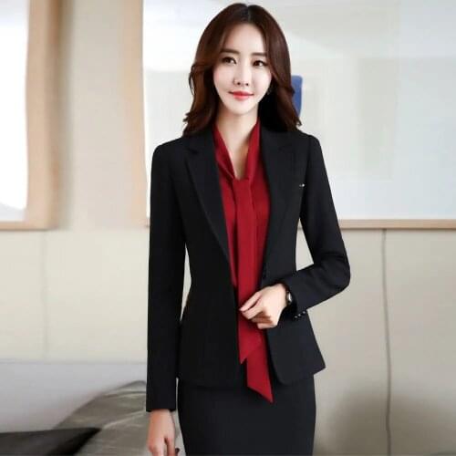 Suit Jacket Women Spring And Autumn Womens Suits Coat Long Sleeve 2021 New Season Korean Fashion Slim Top Women Blazer Black