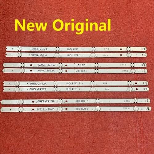 10set=80pcs LED backlight strip for LG 49UH6500 49UH650V 49UH661V 49UH668V LC490DGG FJ M6 M5 6916L-2452A 2453A 6916L-2551A 2552A