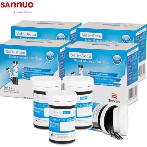 [200pcs] Sannuo Sinocare Blood Glucose Test Strips for Safe-Accu Glucometer Monitor