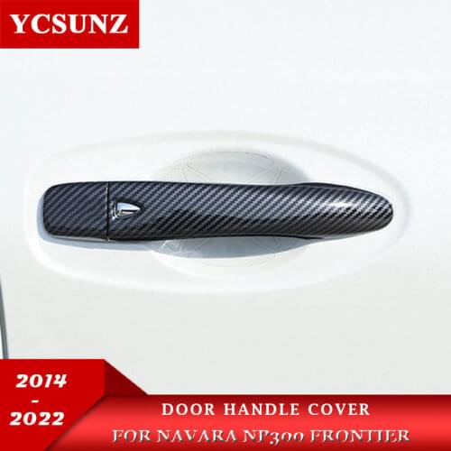 2014-2018 ABS Carbon Fiber For Nissan Navara 2017 Np300 parts Door Handle Cover For Nissan frontier 2016 Car Styling Ycsunz