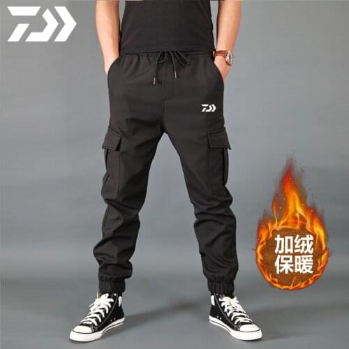 2021 New DAIWA Waterproof Fishing Pants Winter Men Outdoor Ski Sports Warm Fleece DAWA Fishing Trousers Breathable Thermal Pants