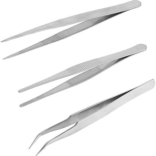 2021 New 3Pcs Repair Precision Mounting Tool Set Electronic Stainless Steel Tweezers