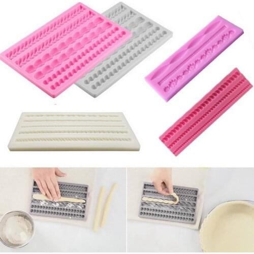 3D Pearl Knit Rope Silicone Fondant Mould Cake Border Decorating Molds Gumpaste Kitchen DIY Baking Decorating Cake Tools hot