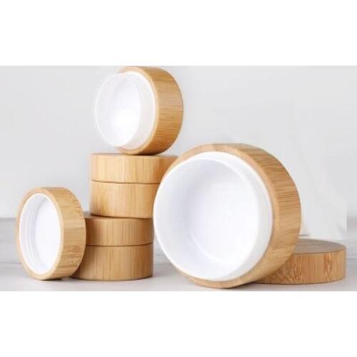 5g 10g 30g 50g Bamboo Bottle Cream Jar Nail Art Mask Cream Refillable Empty Cosmetic Makeup Container Bottle 50PCS/lot