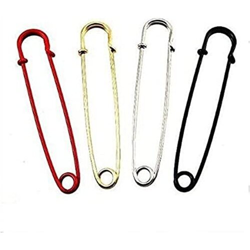 Sewing and Crafts Accessories 4Pcs Color Set 4 Inch Large Metal Steel Safety Pin,Big and Strong for Blankets,Skirts,Kilts