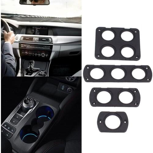 1/2/3/4 Hole Car USB Cigarettes Lighter Voltmeter Mount Holder Outlet Panel Frame