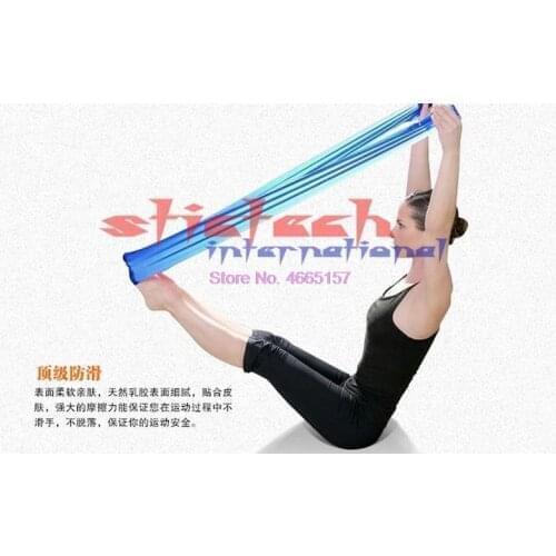 By dhl or ems 200pcs 1.5m Pilates Yoga Rubber Resistance Bands Fitness Loop Rope Stretch Band Crossfit Elastic Resistance Band