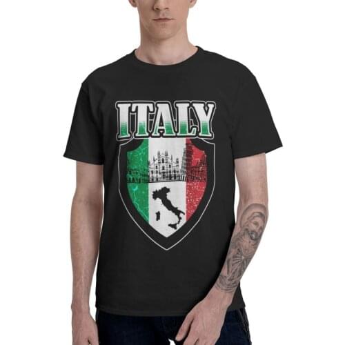 Mens Italy Flag T-Shirt Graphic Italian Native Soccer Tshirt Short Sleeve Hip Hop T Shirt Homme Cotton Tee Top Gift Merch