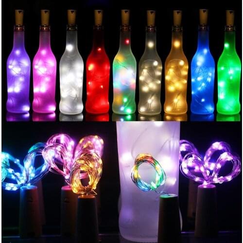 String led Wine Bottle with Cork 2M 20 LED Bottle Lights Battery Cork for Party Wedding Christmas Halloween Bar Decor Warm White