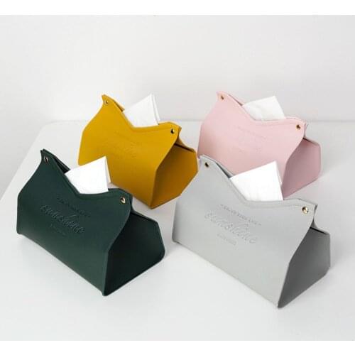 Leather Tissue Box Car Toilet Pumping box Home Living Room Decoration Bedroom Kitchen Desktop Nordic Large Storage Box