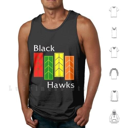 Black Hawks ( Reverse Colors ) Tank Tops Vest 100% Cotton Hockey Punk Rock