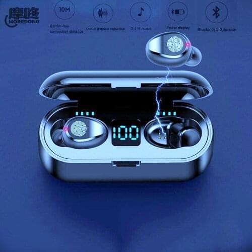 MOREDONG TWS Bluetooth 5.0 True Wireless Charging Earbuds With Dual Mic Noise Canceling HiFi Bass Gaming Headset Touch Contro
