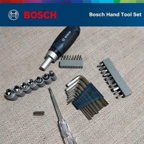 Bosch Household Hand Tool Set With Socket Precision Drill Bit Ratchet Screwdriver Hex Wrench Bosch Professional Hand Tool