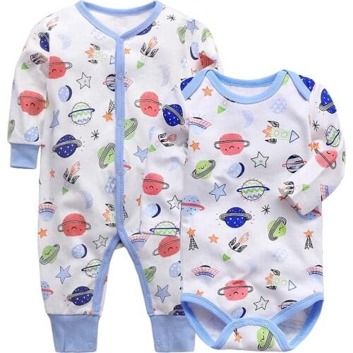 0-2 Years Old Baby Boys Girls Clothes Bodysuits Cotton Long Sleeve Pants Newborn Jumpsuit Autumn Winter Suit