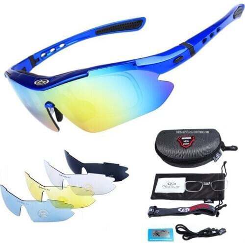 Polarized Cycling Sun Glasses Outdoor Sports Bicycle Bike MTB Sunglasses TR90 Goggles Eyewear 5 Lens Bicycle Accessory Fishing