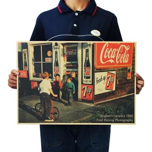 American street 1937 Poster Vintage Classic Home Simple Dormitory Cafe 51x36cm Wall Sticker Decorative Painting