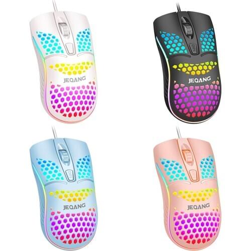 VODOOL JM-G102 Honeycomb Wired Optical USB Mouse for Desktop Laptop 3 Gears 1600 DPI Adjustable 4 Buttons Gaming Mice