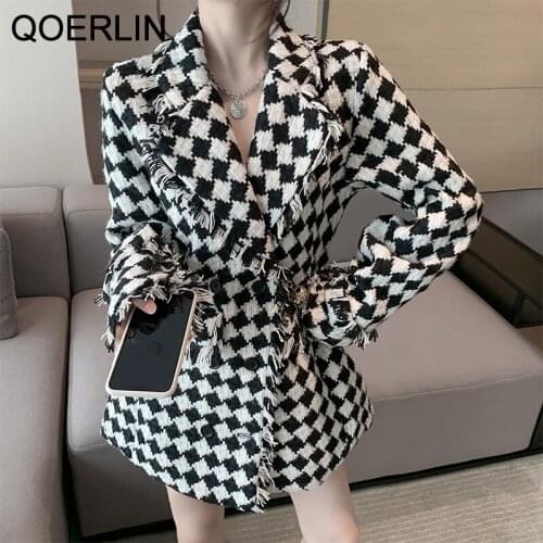 QoerliN Women's Tweed Coats