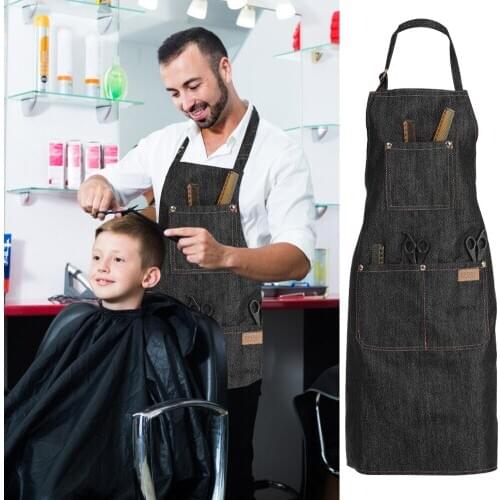 Adjustable Salon Hair Cutting Barber Denim Apron Kitchen Cooking Hair Cut Protection Tool Hairdresser Styling Cloth