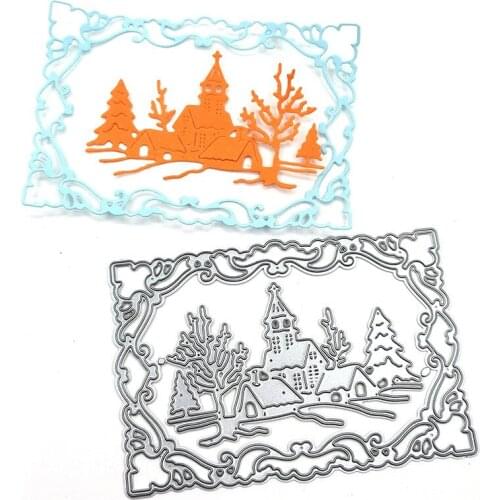 Christmas Background Metal Cutting Dies for Scrapbooking Handmade Tools Mold Cut Stencil New DIY Card Make Mould Model Craft