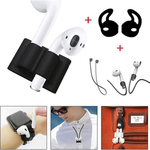 Silicone Holder Watch Clip for Apple AirPods 2 Wireless Earphone Socket Stand Anti-lost Watch Case for Apple Watch Sport Hook