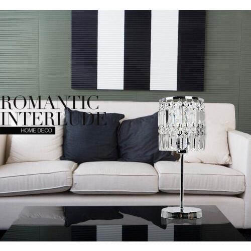 Modern Set of 1 Table Lamps Polyresin Crystal Decor Floral Pattern Shade 10068