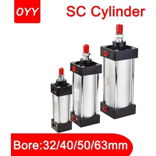 Standard Pneumatic Cylinder SC32/40/50/63mm Stroke 25/50/75/100/200/300/1000mm Air Cylinder Double Acting Pneumatics Pistons