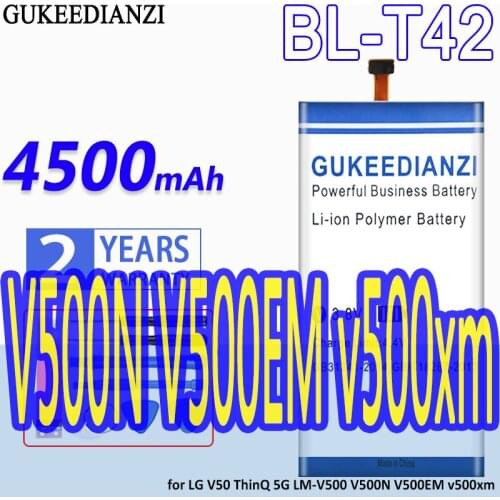 High Capacity GUKEEDIANZI Battery BL-T42 4500mAh for LG V50 ThinQ 5G LM-V500 V500N V500EM v500xm