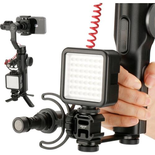 Osmo Mobile 3 Accessories Triple Hot Shoe Mount Gimbal Mic Light Adapter Extension Bracket for Zhiyun Smooth 4 DJI Osmo 2 pocket