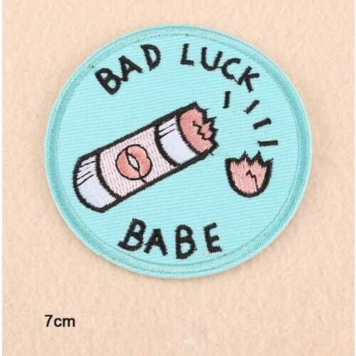 Punk Words Bad Iron On Embroidered Clothes Patches For Clothing Stickers Garment Apparel Accessories