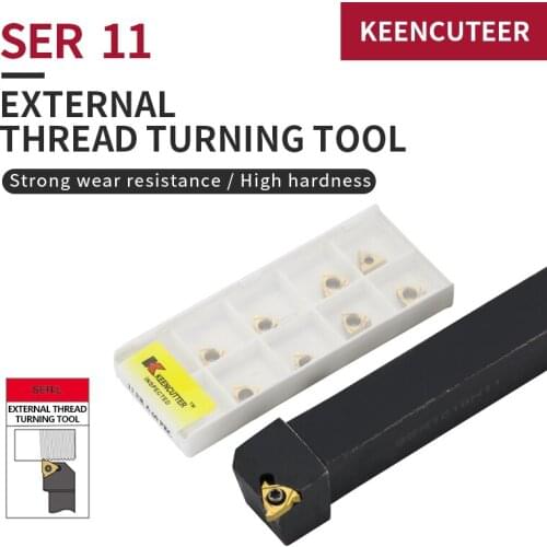1pc SER1212H11 SER1616H11 SER External Thread Turning Tools Lathe Cutter 11ER Carbide Inserts CNC Holder Set