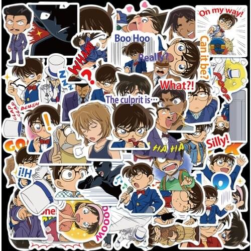 10/50PCS Cartoon Anime Detective Conan Graffiti Stickers Guitar Luggage Skateboard Phone Waterproof Sticker Decal Children Toy